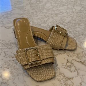Talbots Gold Buckle Mules